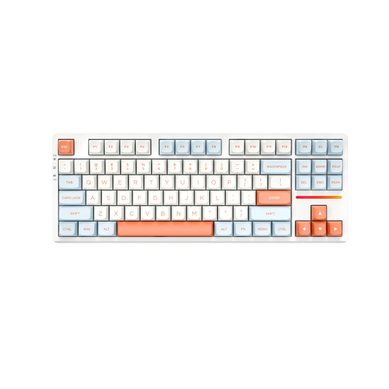 Безжична клавиатура VGN Wireless Gaming Mechanical Keyboard - V87 Jelly Orange - Dynamic Silver Switches [Linear]