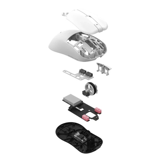 Безжична мишка VGN Wireless Gaming Mouse F1 PRO MAX DRAGONFLY - 1K (4K compatible), Kailh Black Gold Mamba Switches, White