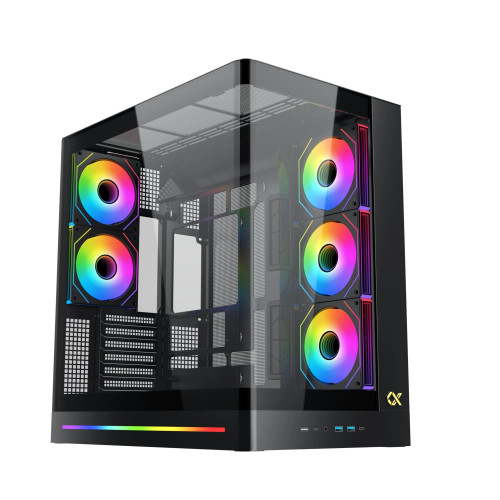 Кутия за компютър Xigmatek Case E-ATX - PANO II AIR - 8 ARGB Fans