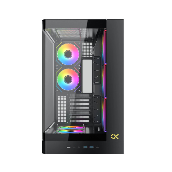 Кутия за компютър Xigmatek Case E-ATX - PANO II AIR - 8 ARGB Fans