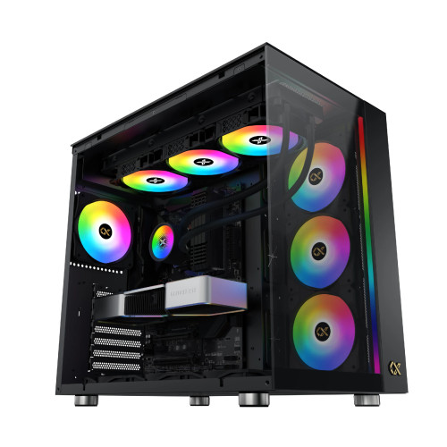 Кутия за компютър Xigmatek AQUA ULTRA AIR - 7 ARGB Fans, Black