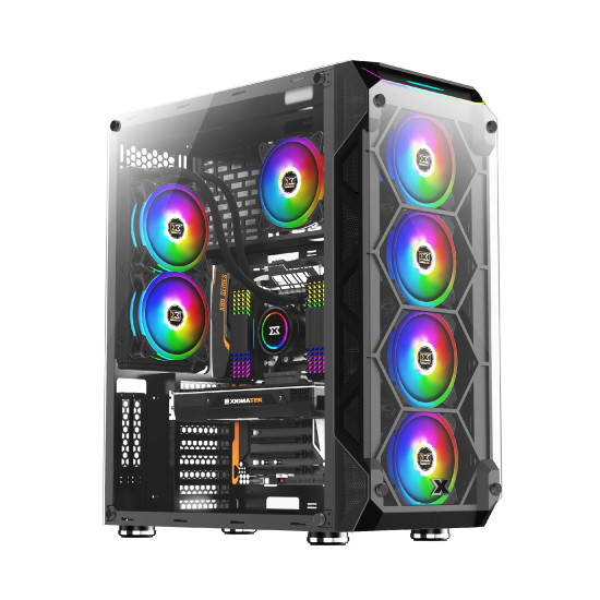 Кутия за компютър Xigmatek Case EATX - Overtake - 6 ARGB Fans