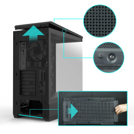 Кутия за компютър Zalman Case ATX - P50 DS Black - Digital Display, Addressable RGB