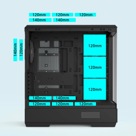 Кутия за компютър Zalman Case ATX - P50 DS Black - Digital Display, Addressable RGB