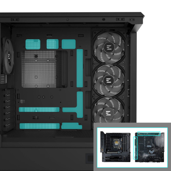 Кутия за компютър Zalman Case ATX - P50 DS Black - Digital Display, Addressable RGB