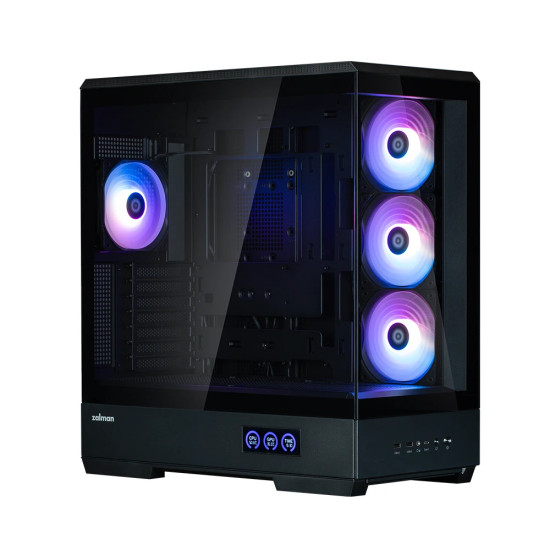 Кутия за компютър Zalman Case ATX - P50 DS Black - Digital Display, Addressable RGB