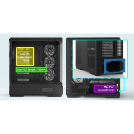 Кутия за компютър Zalman Case ATX - P50 DS Black - Digital Display, Addressable RGB