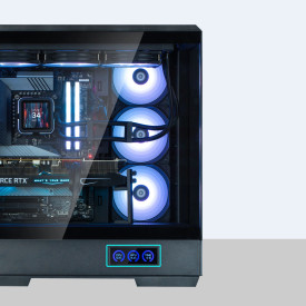 Кутия за компютър Zalman Case ATX - P50 DS Black - Digital Display, Addressable RGB