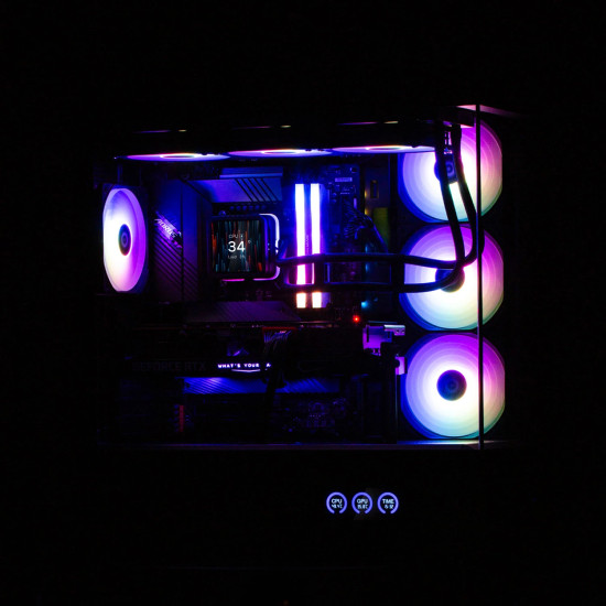 Кутия за компютър Zalman Case ATX - P50 DS Black - Digital Display, Addressable RGB