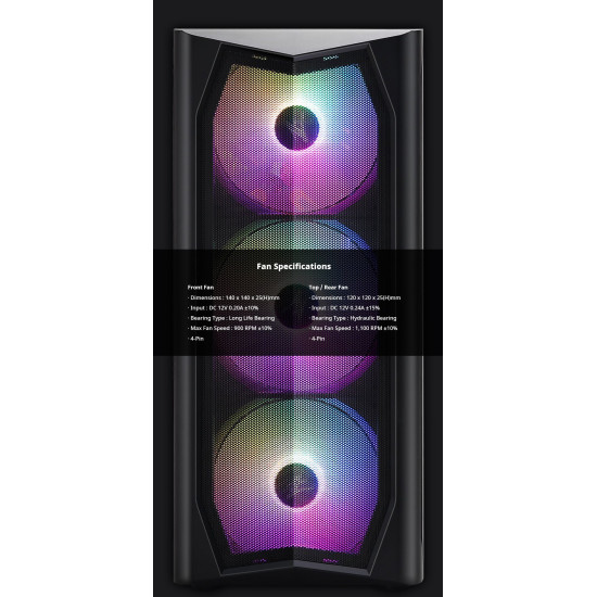 Кутия за компютър Zalman Case ATX - N4 - RGB, Tempered Glass