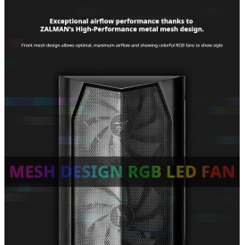 Кутия за компютър Zalman Case ATX - N4 - RGB, Tempered Glass
