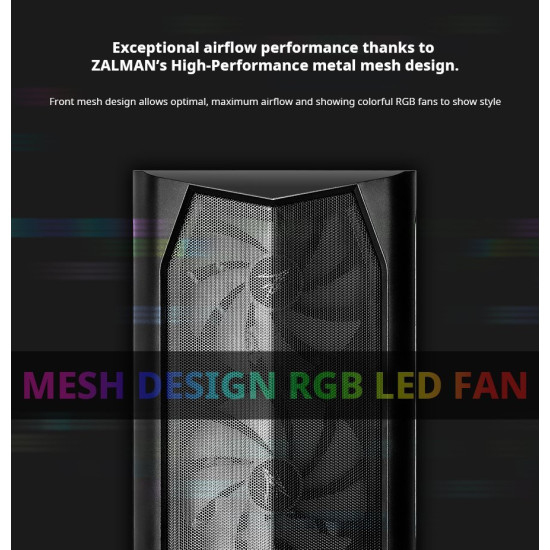 Кутия за компютър Zalman Case ATX - N4 - RGB, Tempered Glass