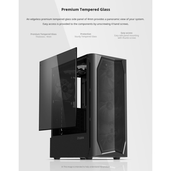 Кутия за компютър Zalman Case ATX - N4 - RGB, Tempered Glass