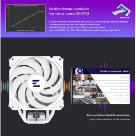 Охладител за процесор Zalman CPU Cooler CNPS9X PERFORMA ARGB WHITE - aRGB - LGA1700/AM5