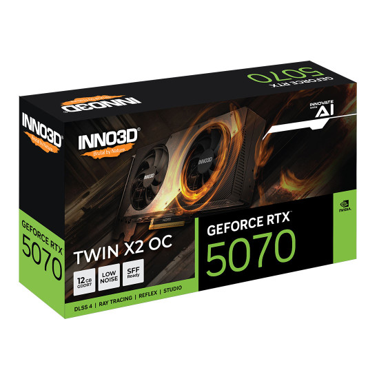 Видеокарта Inno3D GeForce RTX5070 Twin X2 OC, 12GB GDDR7