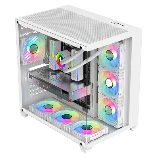 Геймърски компютър PCTech.RIGS Zenith IV - AMD Ryzen 5 7500F, Radeon RX 9060 XT 16GB, 32GB DDR5, 1TB SSD, Windows 11 Pro