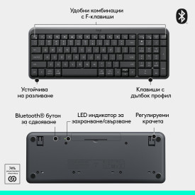 Комплект клавиатура и мишка Logitech MK250 Graphite, BG Layout