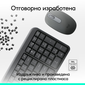 Комплект клавиатура и мишка Logitech MK250 Graphite, BG Layout