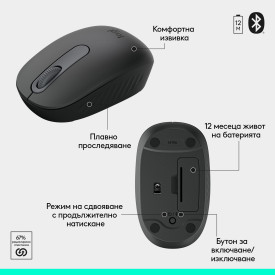 Комплект клавиатура и мишка Logitech MK250 Graphite, BG Layout