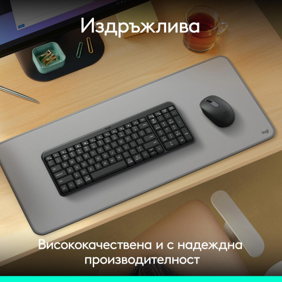 Комплект клавиатура и мишка Logitech MK250 Graphite, BG Layout