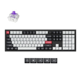 Безжична клавиатура Keychron Q6 HE QMK Gateron Double-Rail Magnetic суичове, Carbon Black, RGB