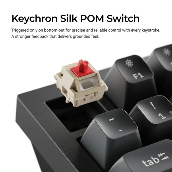 Безжична клавиатура Keychron Q6 Ultra 8K, Black, Silk POM Brown Switch