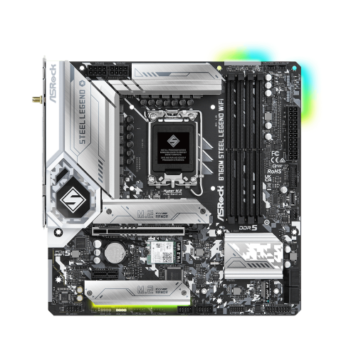 Дънна платка ASRock B760M Steel Legend WIFI, mATX, LGA1700, DDR5, PCIe 5.0, Wi-Fi 6E