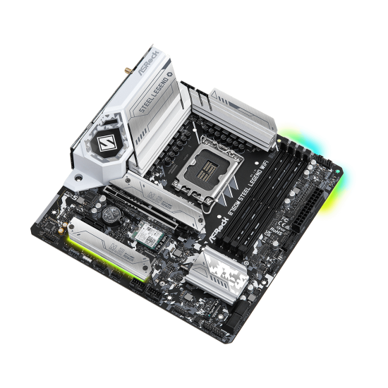 Дънна платка ASRock B760M Steel Legend WIFI, mATX, LGA1700, DDR5, PCIe 5.0, Wi-Fi 6E
