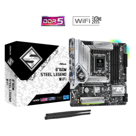 Дънна платка ASRock B760M Steel Legend WIFI, mATX, LGA1700, DDR5, PCIe 5.0, Wi-Fi 6E