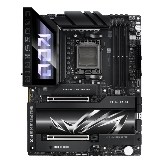 Дънна платка ASUS ROG CROSSHAIR X870E-E HERO WIFI, ATX, AM5, DDR5, PCIe 5.0