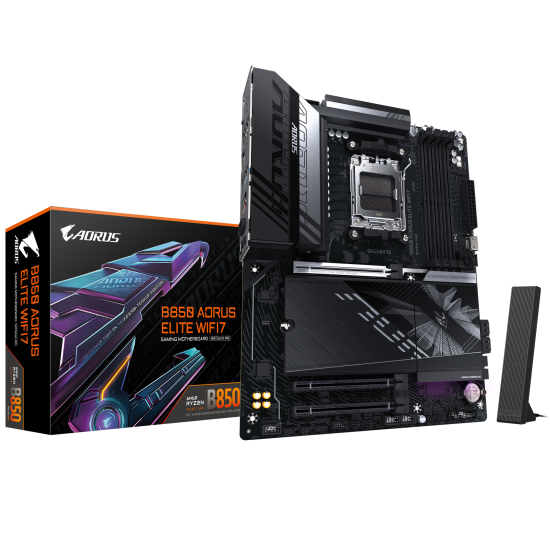 Дънна платка GIGABYTE B850 AORUS ELITE WIFI, ATX, AM5, DDR5, PCIe 5.0,Wi-Fi 7
