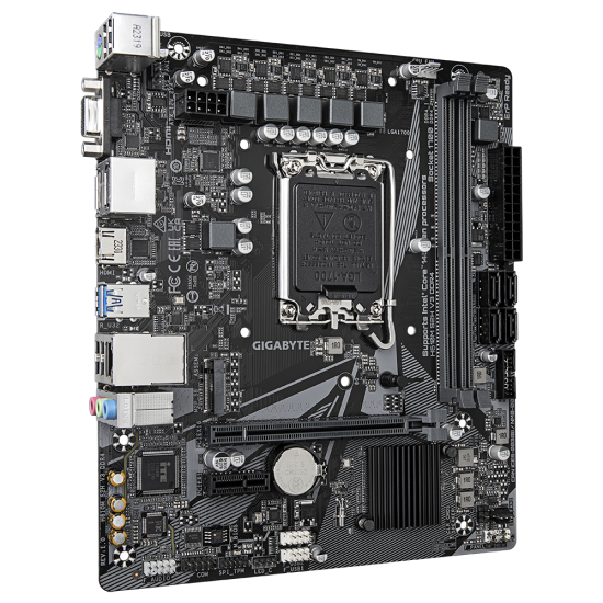 Дънна платка GIGABYTE H610M-S2H V3, mATX, LGA1700, DDR4, PCIe 4.0