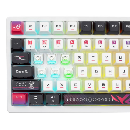 Безжична клавиатура ASUS ROG Azoth X, 75%, ROG NX Snow V2 Switch, RGB, White (90MP044F-BKUA30)