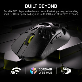 Безжична мишка CORSAIR SABRE v2 PRO Magnesium Alloy, Black