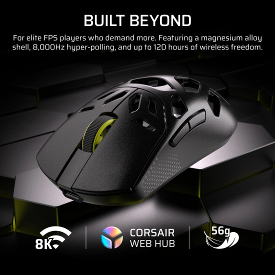 Безжична мишка CORSAIR SABRE v2 PRO Magnesium Alloy, Black