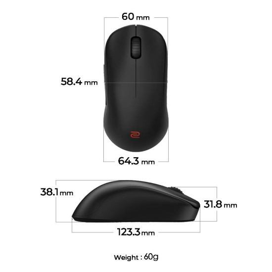 Безжична мишка ZOWIE U2-DW 4K, Black