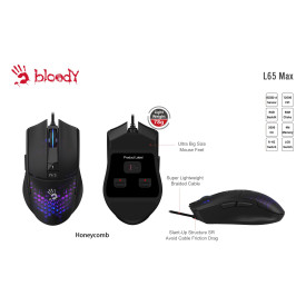 Мишка A4Tech Bloody L65 Max Honeycomb, Black