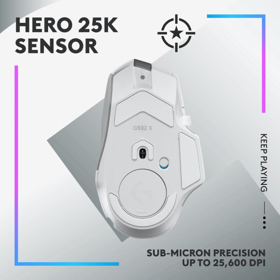 Мишка Logitech G502 X Plus, White, Lightsync RGB