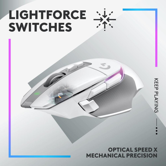 Мишка Logitech G502 X Plus, White, Lightsync RGB