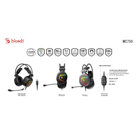 Слушалки A4Tech Bloody MC750, Mic, Black