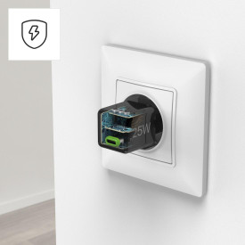 Зарядно HAMA 201985, USB-C, PD/Qualcomm, 25 W, черен