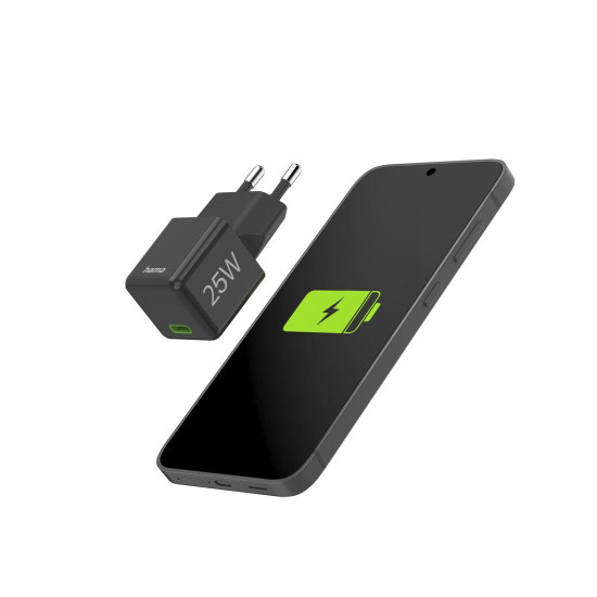 Зарядно HAMA 201985, USB-C, PD/Qualcomm, 25 W, черен