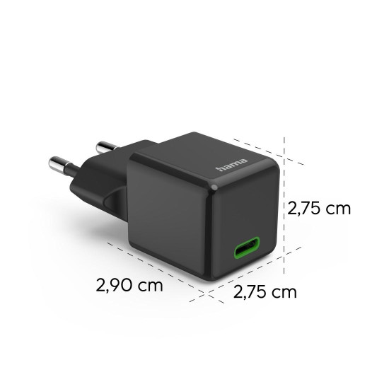 Зарядно HAMA 201985, USB-C, PD/Qualcomm, 25 W, черен