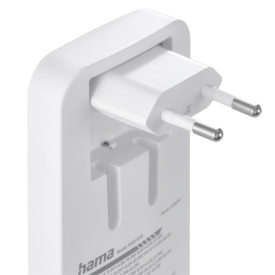 Зарядно HAMA 201976, 65W, 2x USB-C, 1x USB-A, PD, плоско, бяло