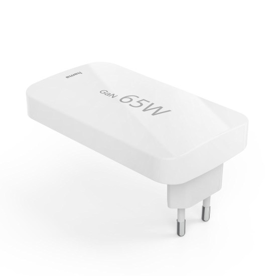 Зарядно HAMA 201976, 65W, 2x USB-C, 1x USB-A, PD, плоско, бяло
