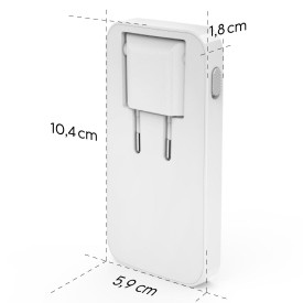 Зарядно HAMA 201976, 65W, 2x USB-C, 1x USB-A, PD, плоско, бяло