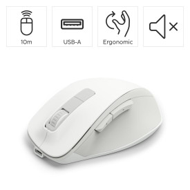 Безжична мишка HAMA WM-500 Recharge, 6 бутона, тиха, White