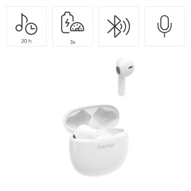 Безжични слушалки HAMA Action One, TWS, In-Ear, White