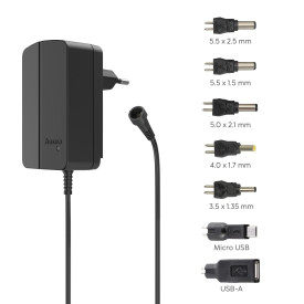 Зарядно за лаптоп HAMA 223617, 2250mA, 27W, 12V, 7 адаптера