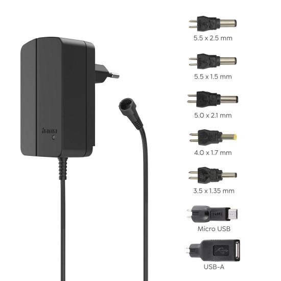 Зарядно за лаптоп HAMA 223617, 2250mA, 27W, 12V, 7 адаптера